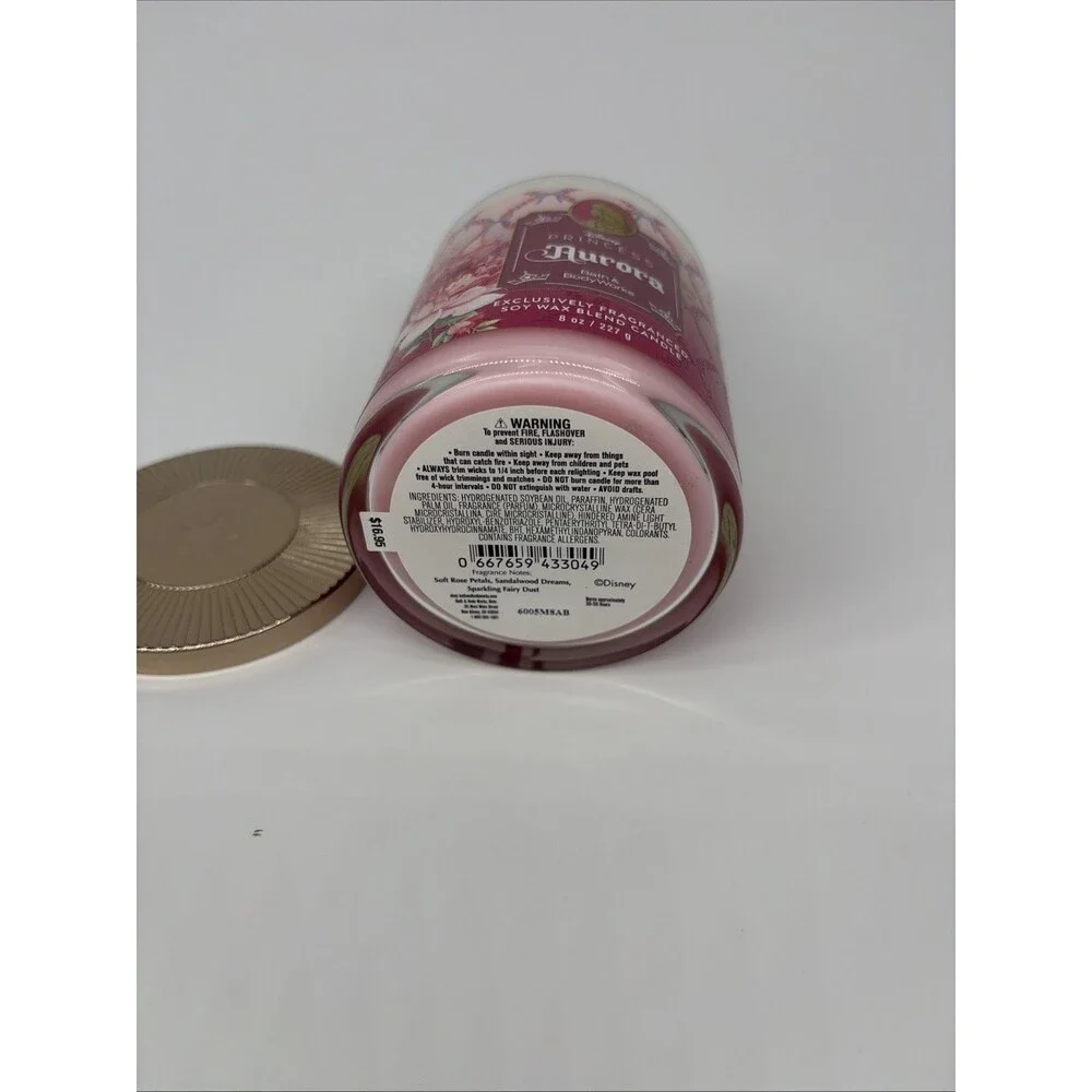 Bath And Body Works Disney Princess Aurora Single Wick Candle New